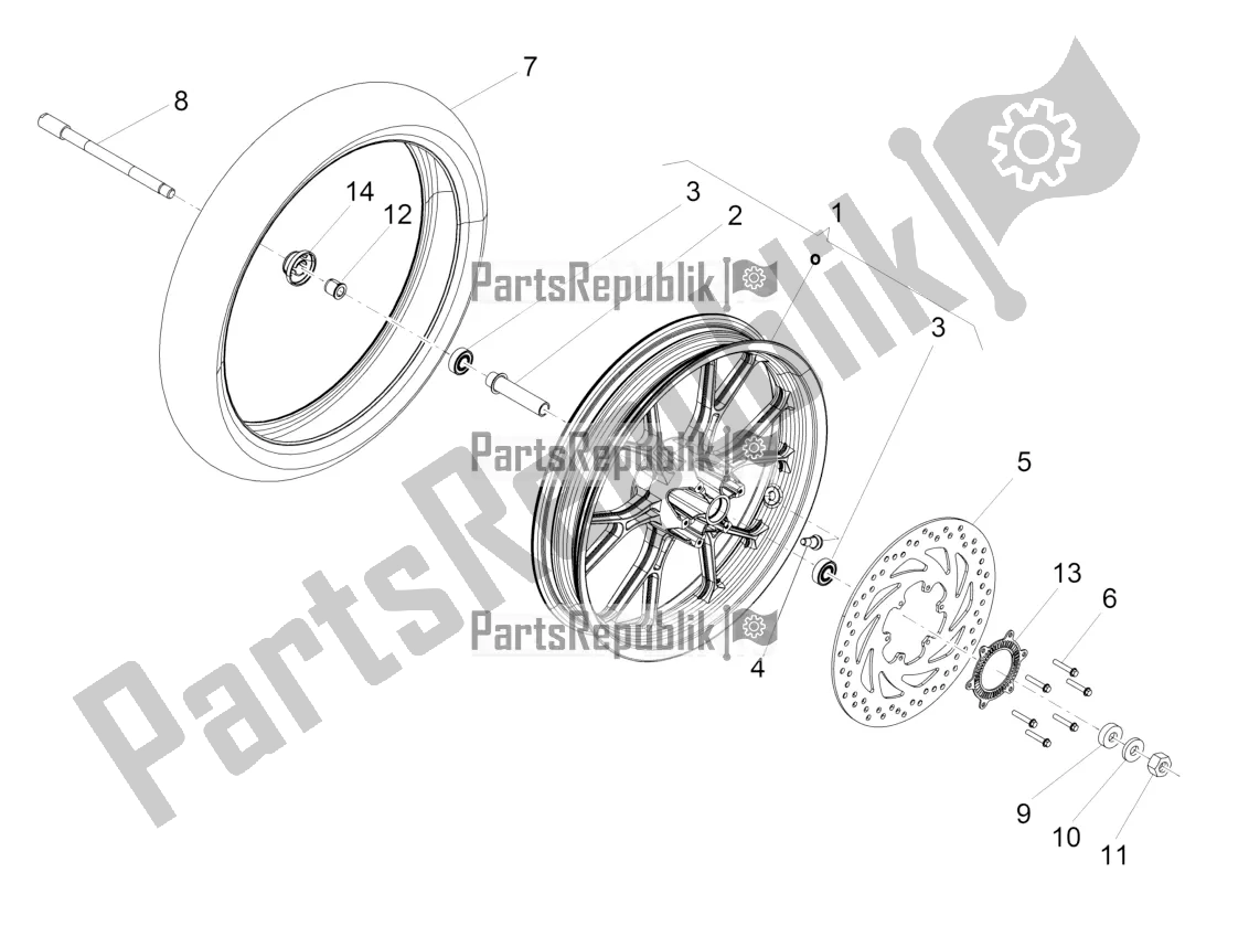 Toutes les pièces pour le Roue Avant du Aprilia Tuono 125 2021