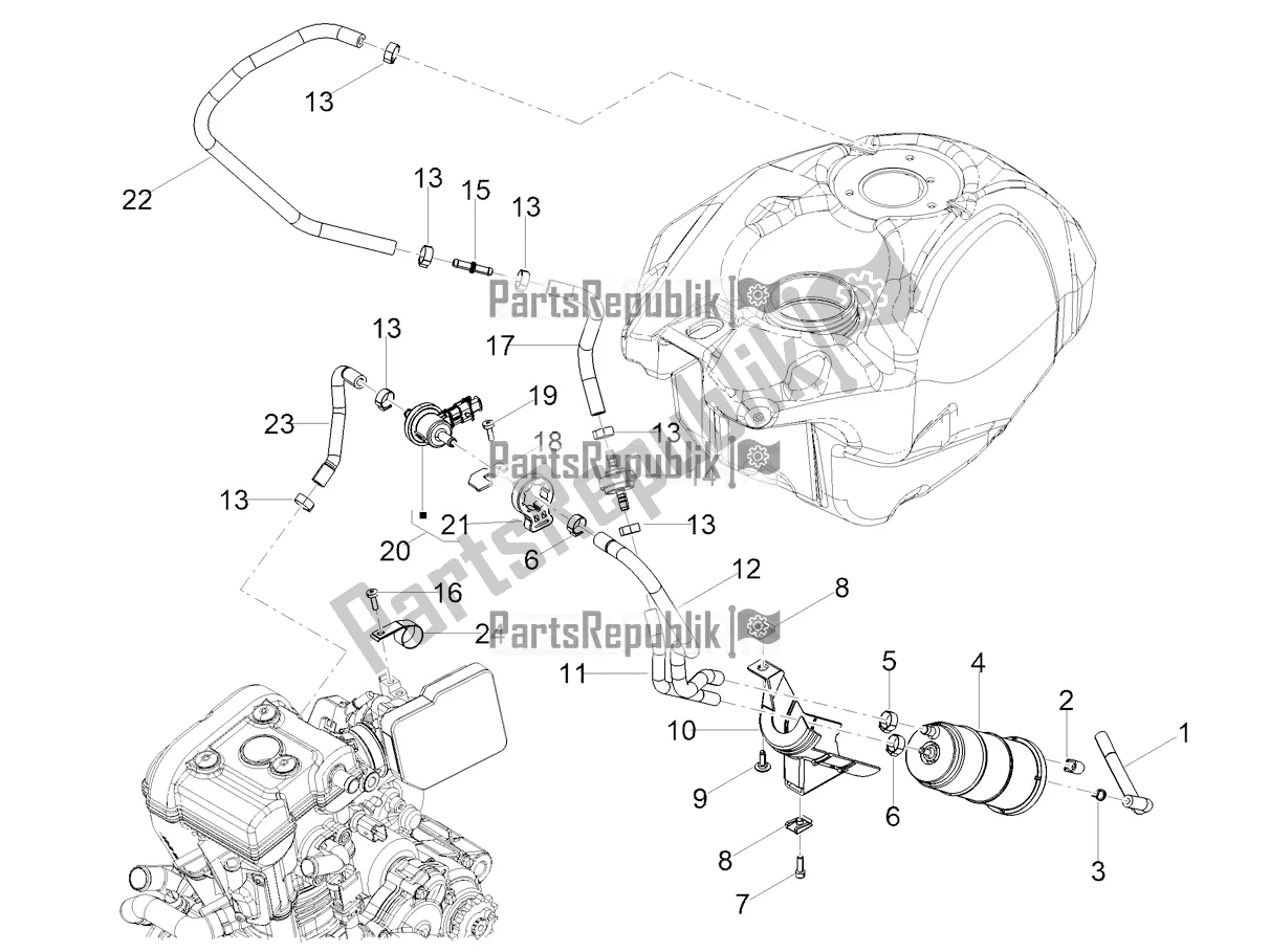 Todas las partes para Sistema De Recuperación De Vapor De Combustible de Aprilia Tuono 125 2021