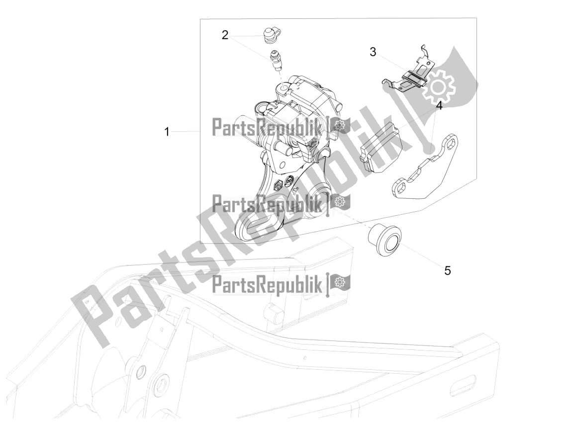 Todas as partes de Pinça De Freio Traseiro do Aprilia Tuono 125 2021