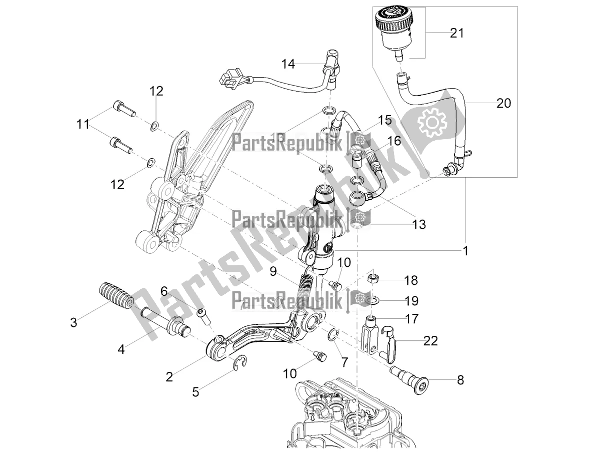 All parts for the Rear Master Cylinder of the Aprilia Tuono 125 2021