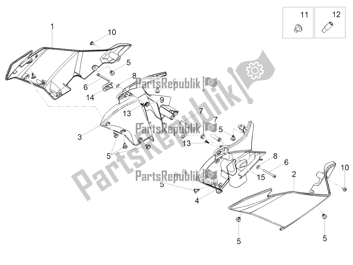 Toutes les pièces pour le Carénage Latéral du Aprilia Tuono 125 2021