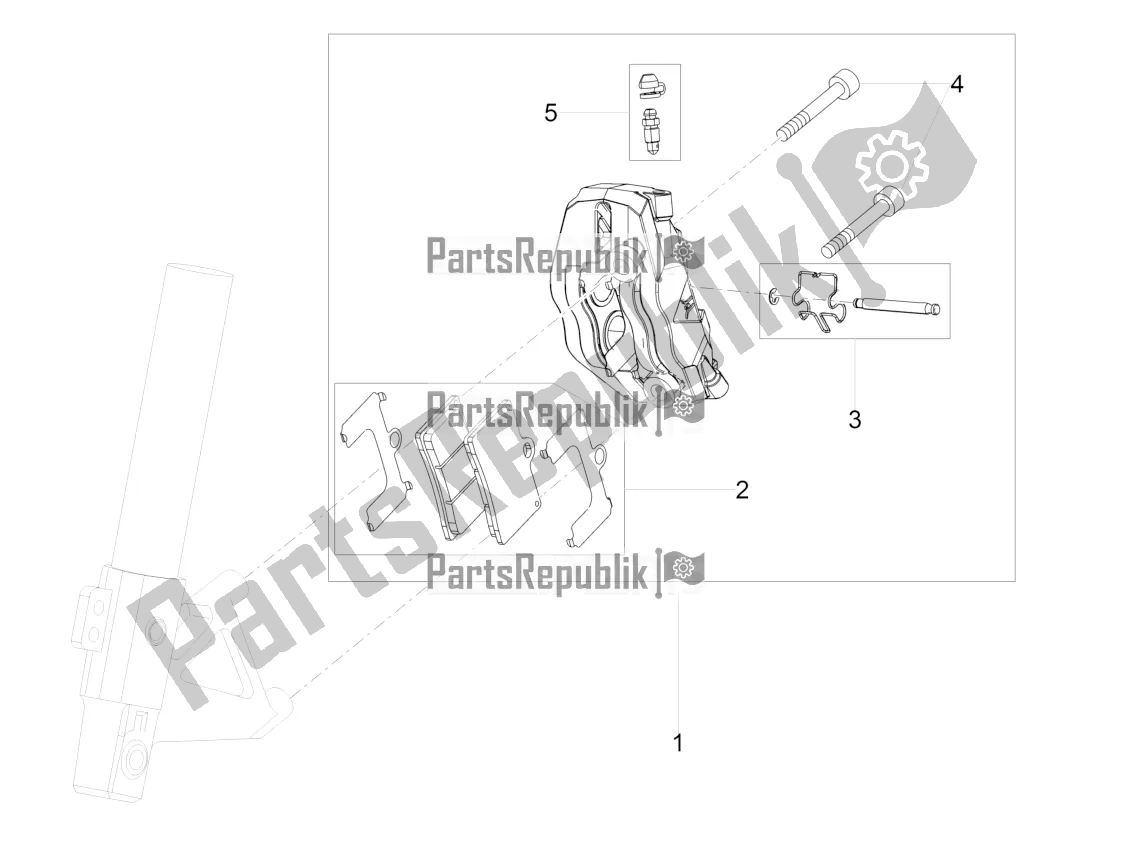 Todas as partes de Pinça De Freio Dianteiro do Aprilia Tuono 125 2022