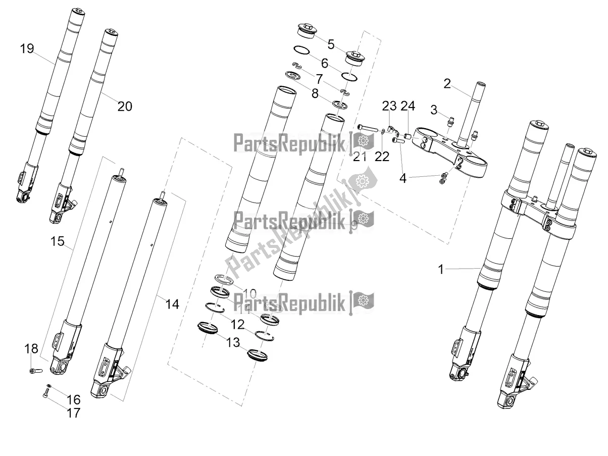 Toutes les pièces pour le Fourche Avant Ming Xing du Aprilia Tuono 125 2022