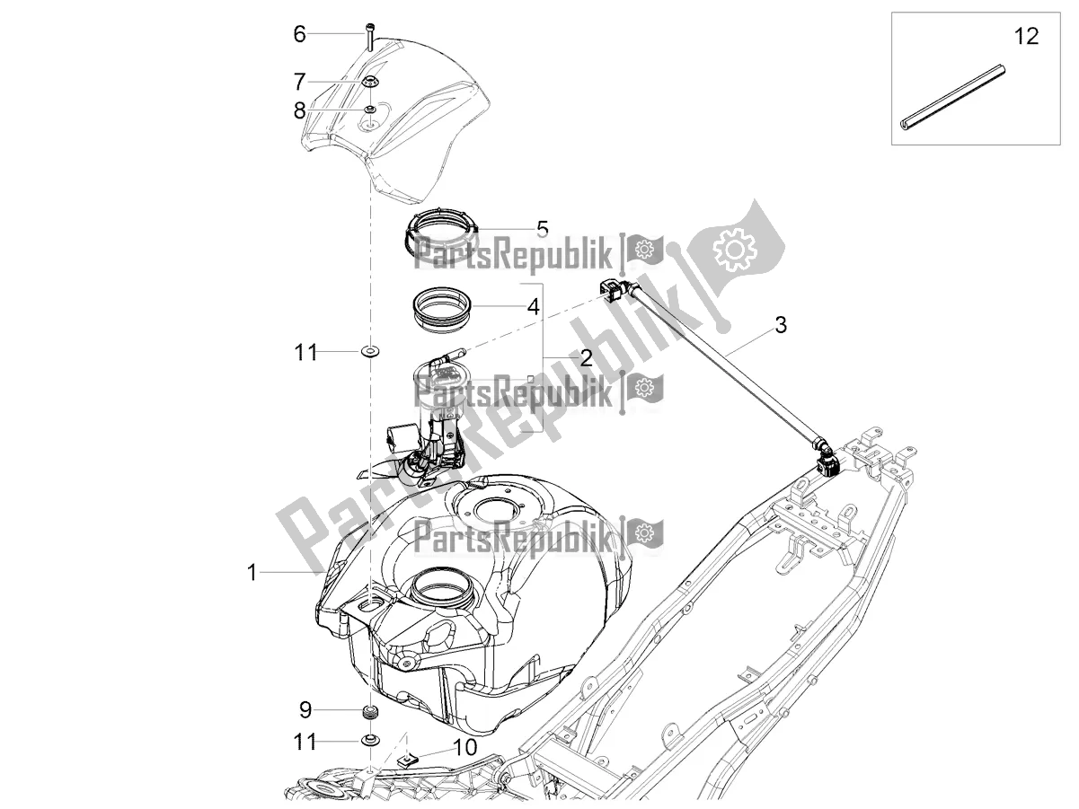 Alle Teile für das Treibstofftank des Aprilia Tuono 125 2022