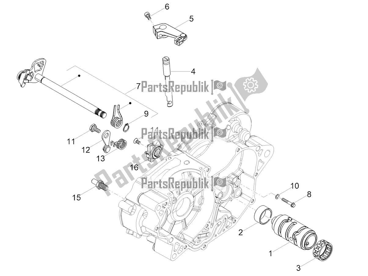 Toutes les pièces pour le Boîte De Vitesses / Sélecteur / Came De Changement De Vitesse du Aprilia Tuono 125 2022