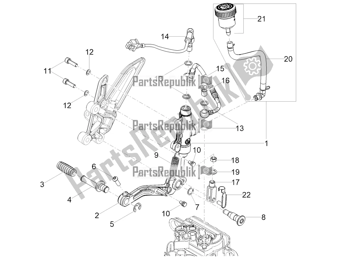 All parts for the Rear Master Cylinder of the Aprilia Tuono 125 2022