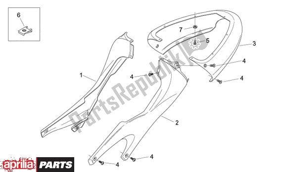 Todas as partes de Achterkant Opbouw I do Aprilia Tuono 355 125 2003 - 2004