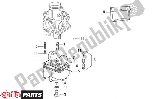 All parts for the Carburateurcomponenten of the Aprilia Tuono 355 125 2003 - 2004