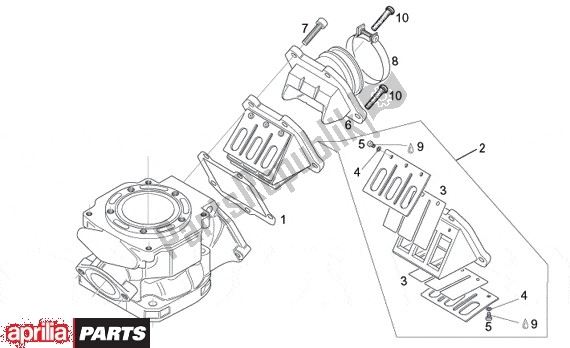 Alle onderdelen voor de Carburateursteun van de Aprilia Tuono 355 125 2003 - 2004