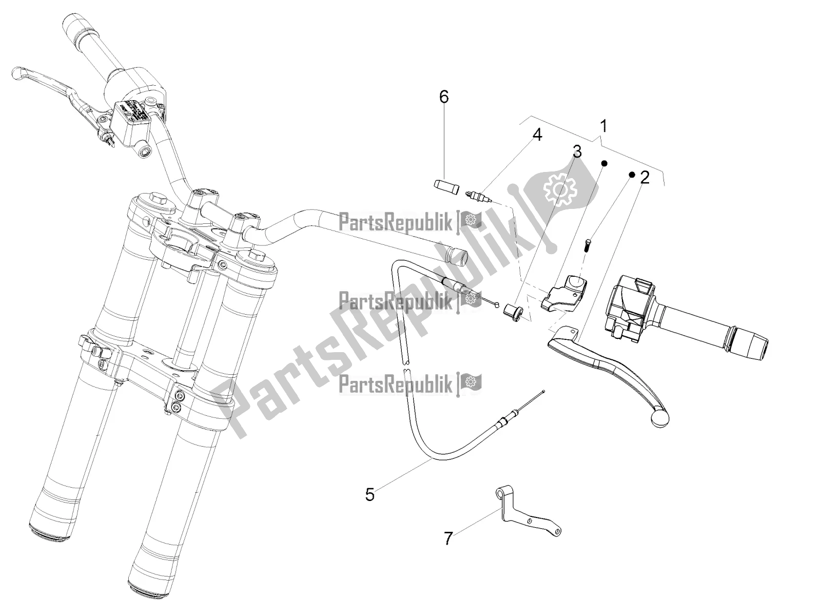 All parts for the Clutch Control of the Aprilia Tuono 125 4T 2017