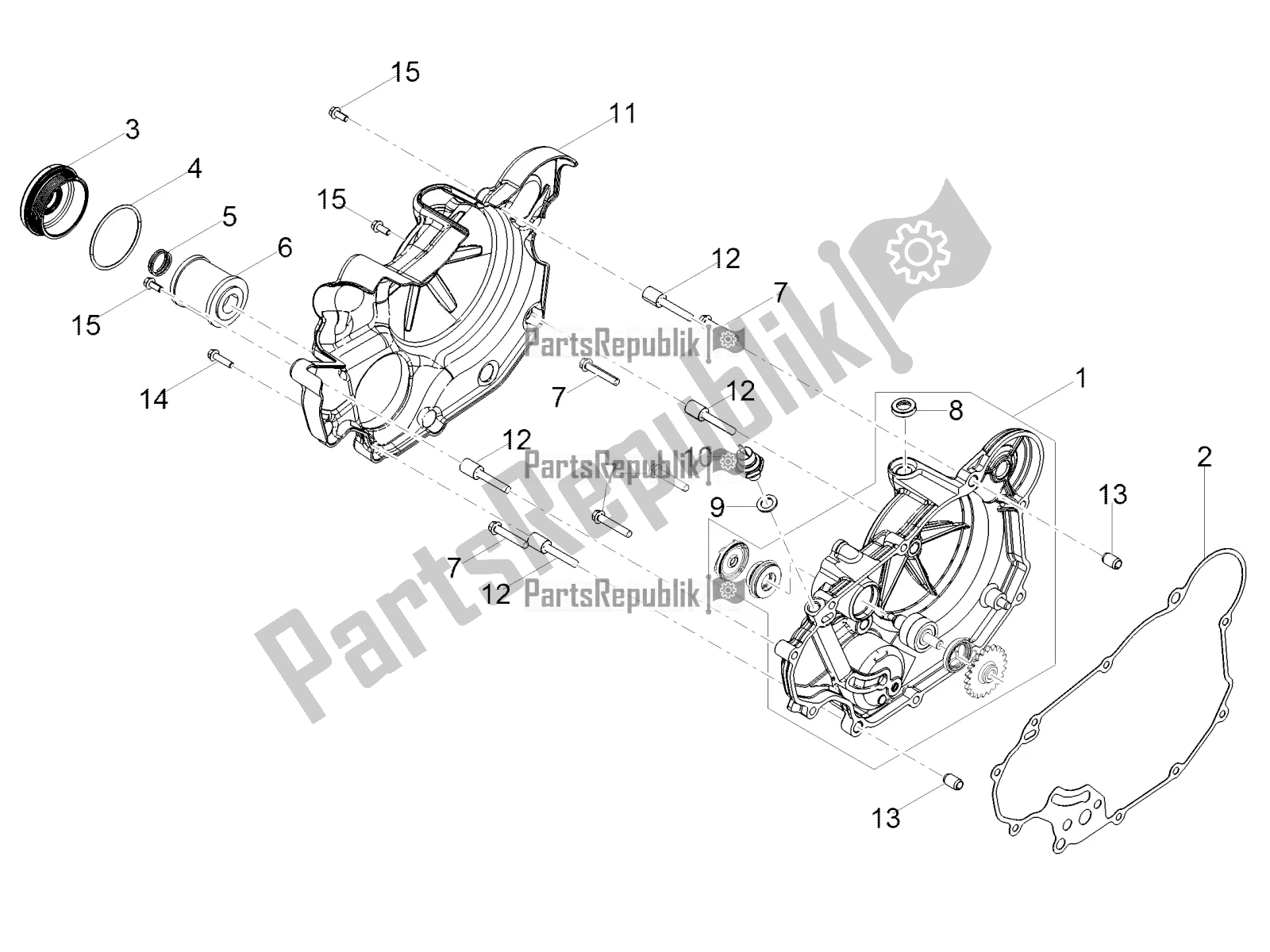 Tutte le parti per il Coperchio Frizione del Aprilia Tuono 125 4T 2017