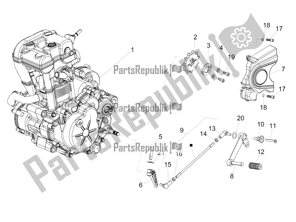 All parts for the Engine-completing Part-lever of the Aprilia Tuono 125 4T 2017