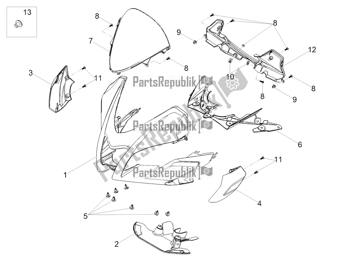 Todas las partes para Carenado Delantero de Aprilia Tuono 125 4T 2017
