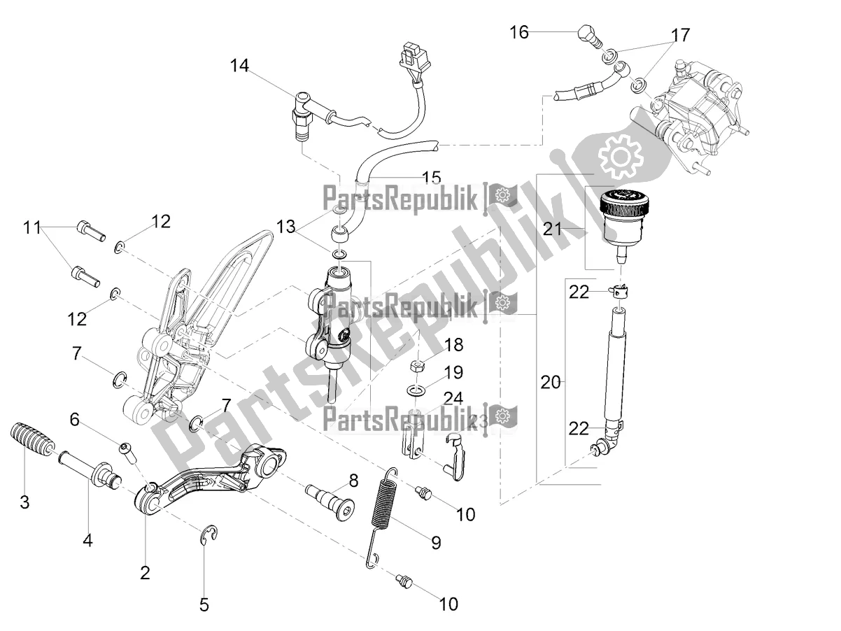 All parts for the Rear Master Cylinder of the Aprilia Tuono 125 4T 2017