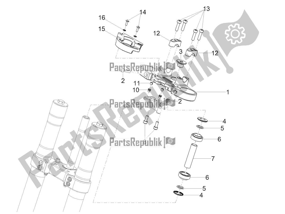 All parts for the Steering of the Aprilia Tuono 125 4T 2017