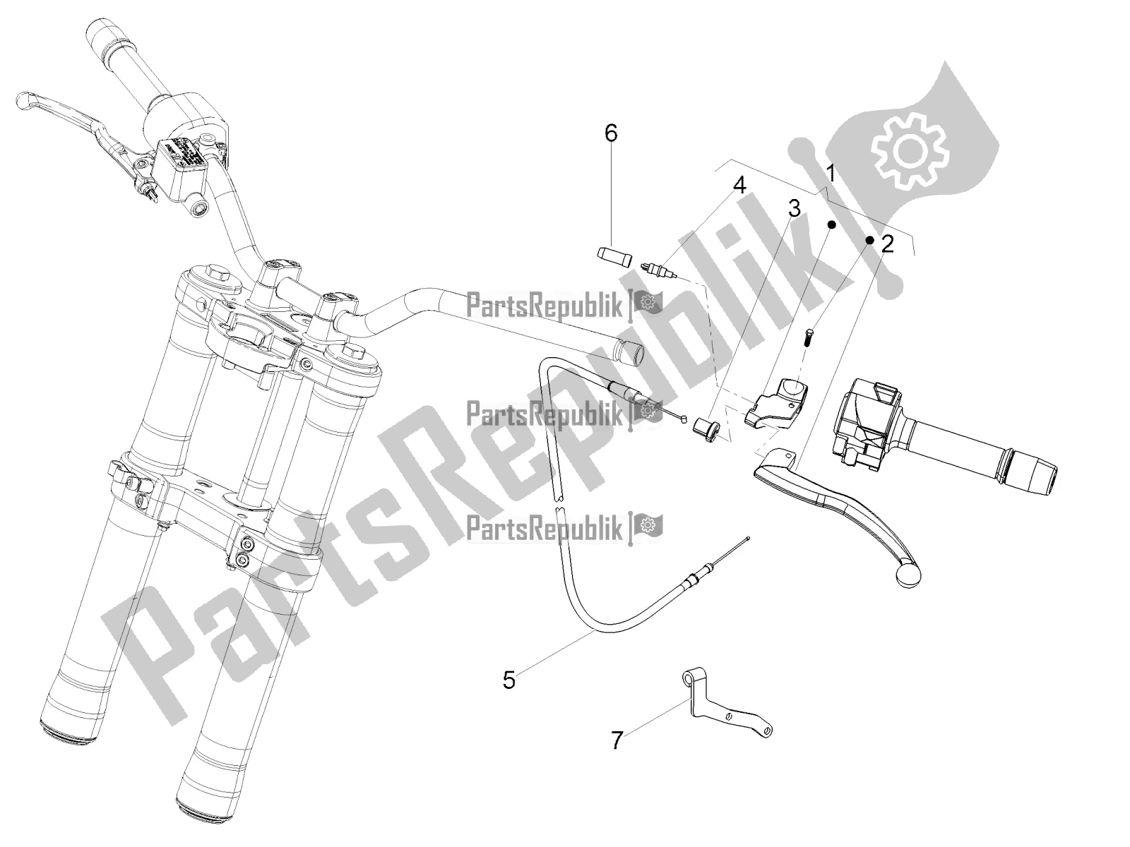 All parts for the Clutch Control of the Aprilia Tuono 125 4T 2018