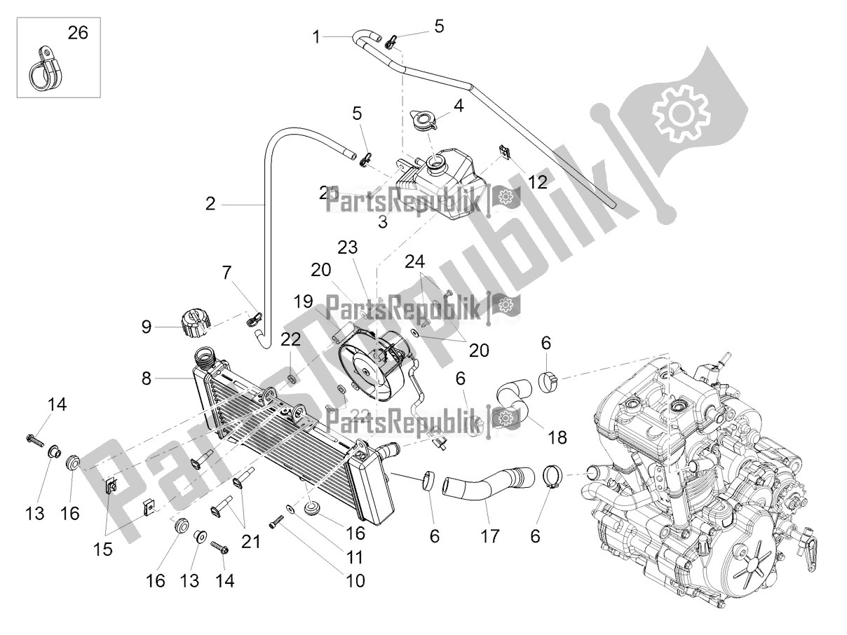 Tutte le parti per il Sistema Di Raffreddamento del Aprilia Tuono 125 4T 2018