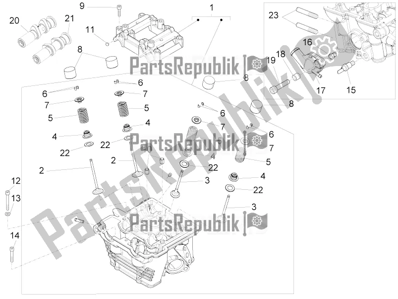 All parts for the Cylinder Head - Valves of the Aprilia Tuono 125 4T 2018