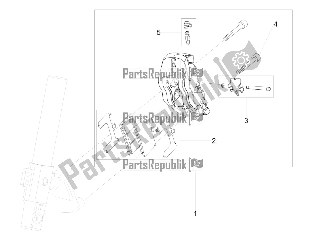 All parts for the Front Brake Caliper of the Aprilia Tuono 125 4T 2018