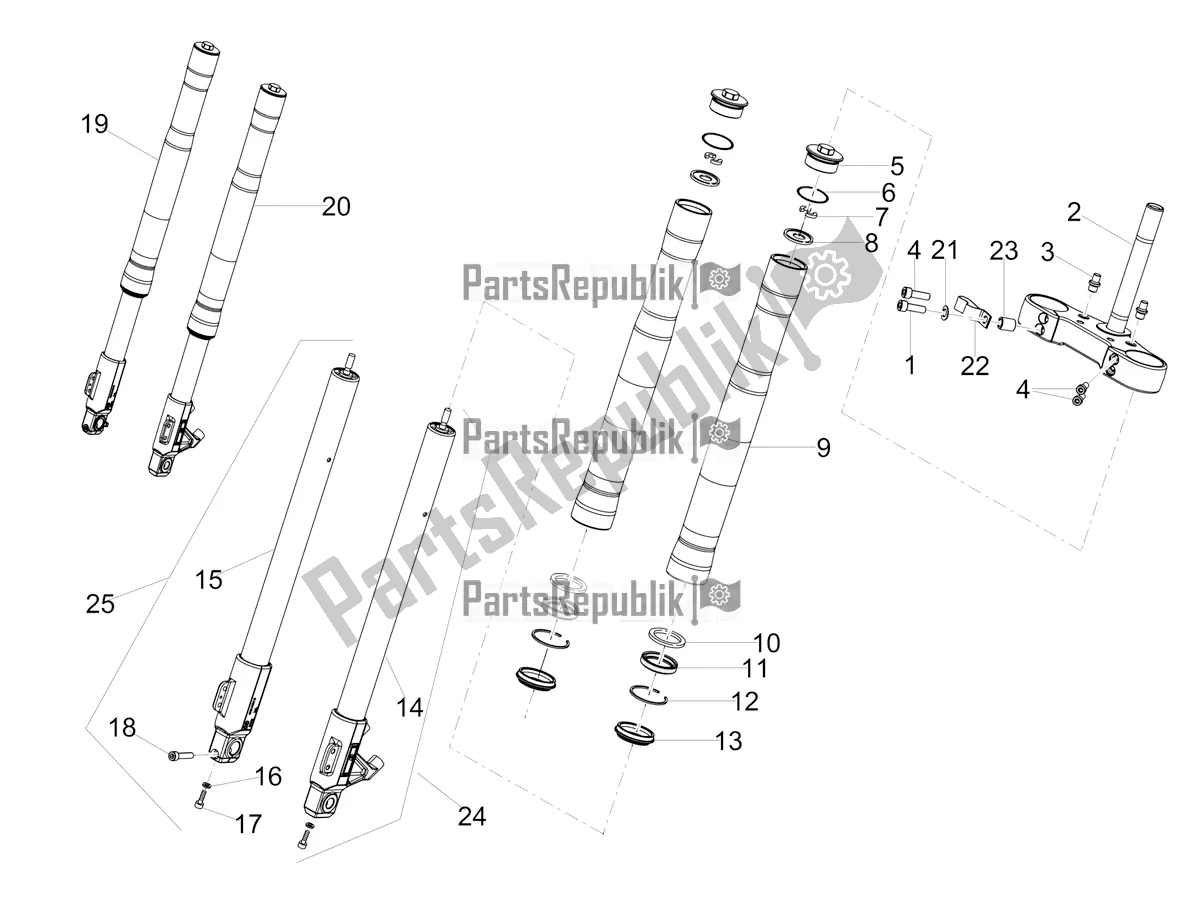 All parts for the Front Fork Ming Xing of the Aprilia Tuono 125 4T 2018