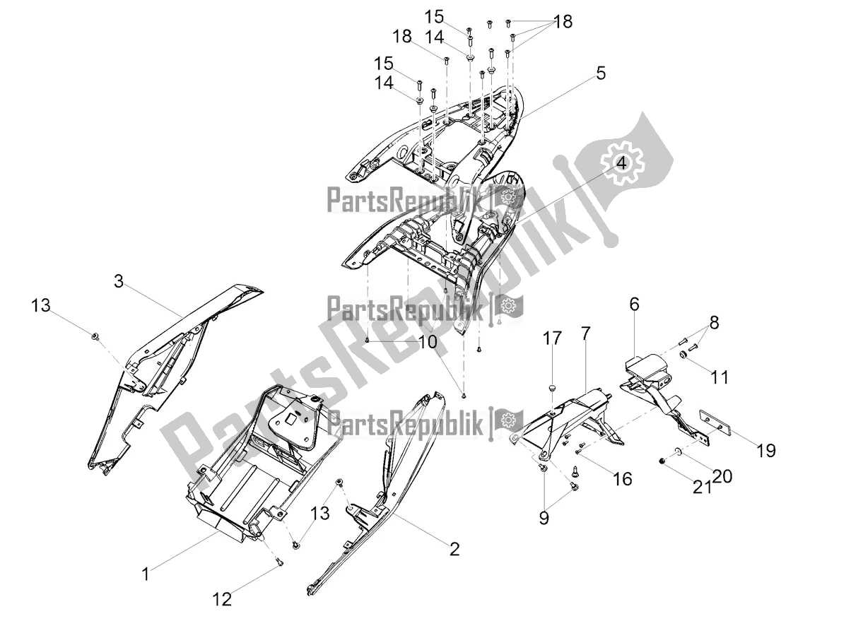 Toutes les pièces pour le Corps Arrière du Aprilia Tuono 125 4T 2018