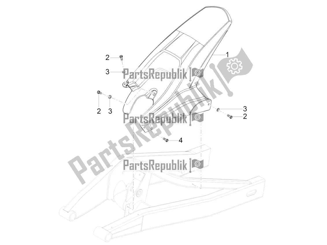 Tutte le parti per il Parafango Posteriore del Aprilia Tuono 125 4T 2018