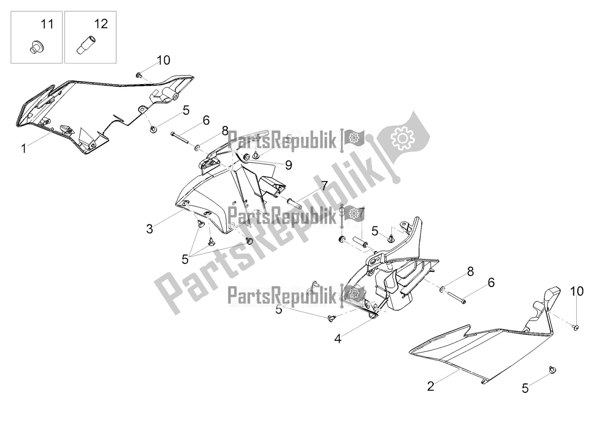 Todas las partes para Carenado Lateral de Aprilia Tuono 125 4T 2018