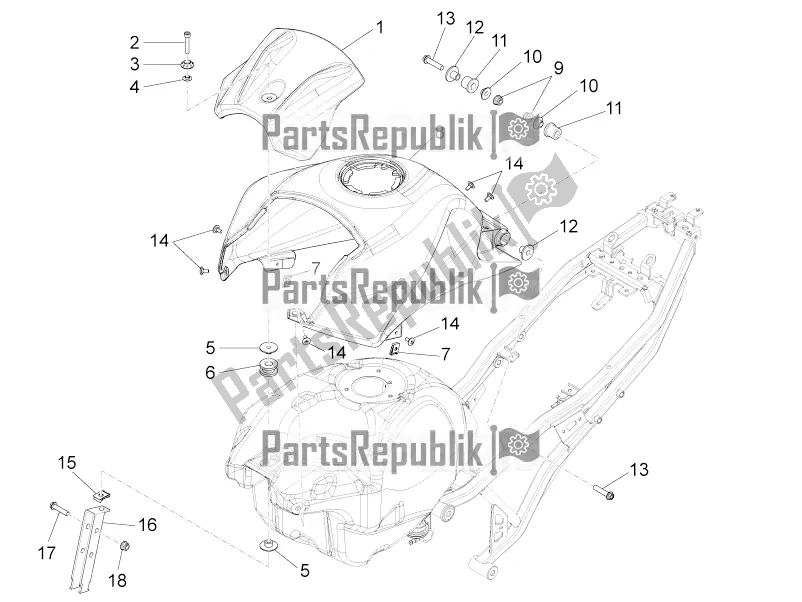 Todas las partes para Tapa Del Tanque de Aprilia Tuono 125 4T 2018