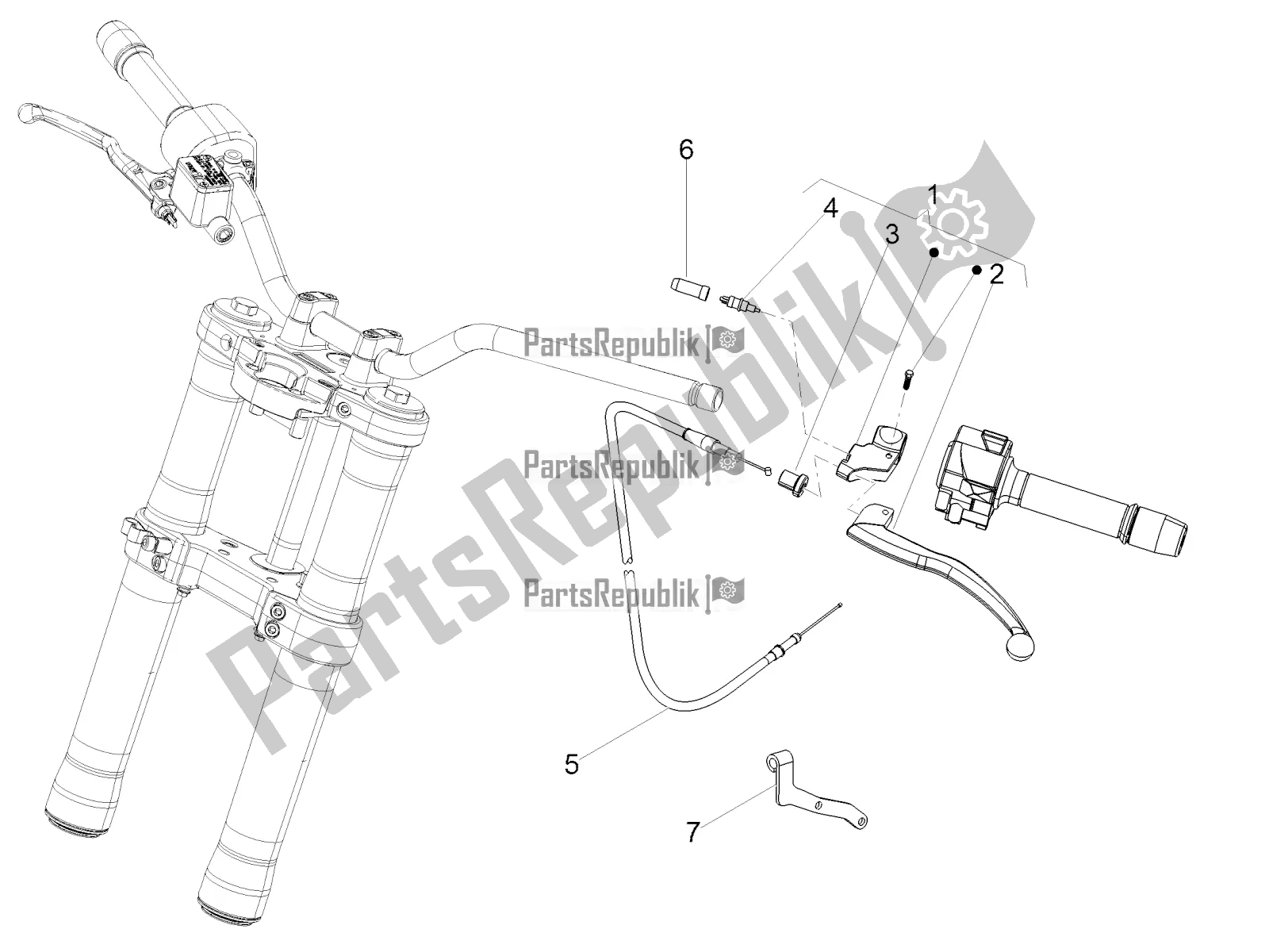 Todas las partes para Control De Embrague de Aprilia Tuono 125 4T 2019