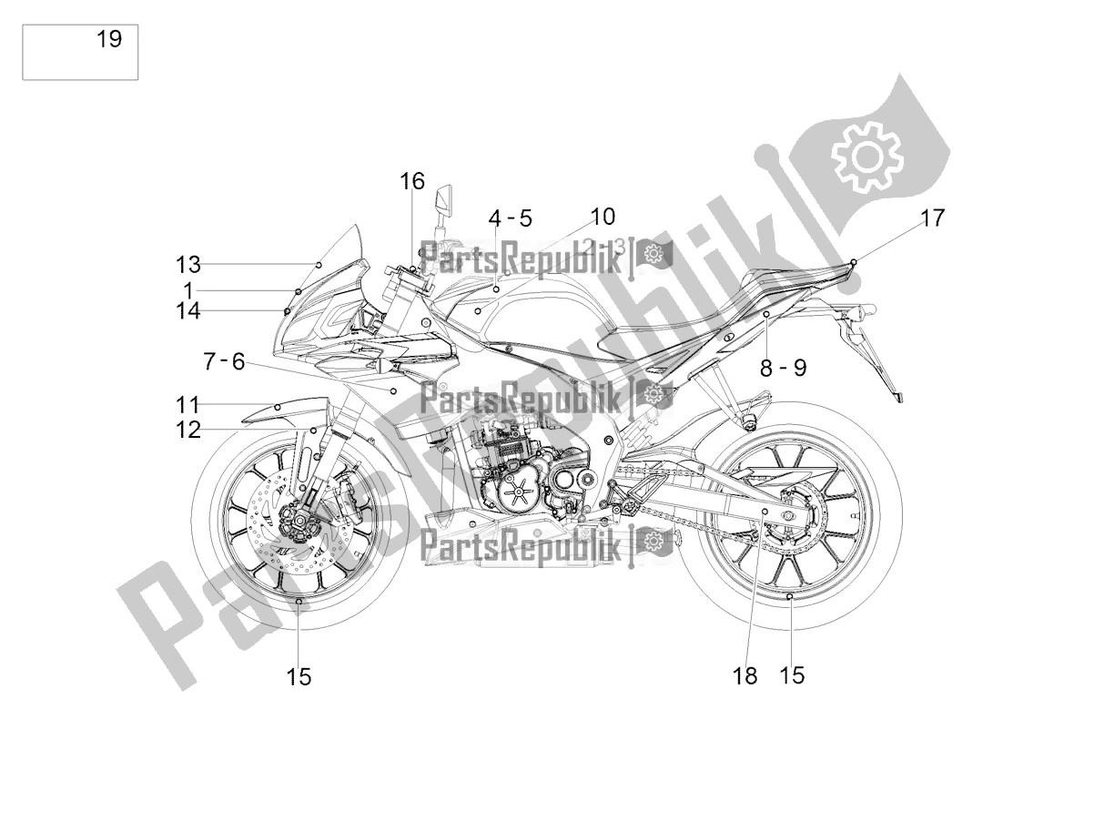 Toutes les pièces pour le Décalque du Aprilia Tuono 125 4T 2019