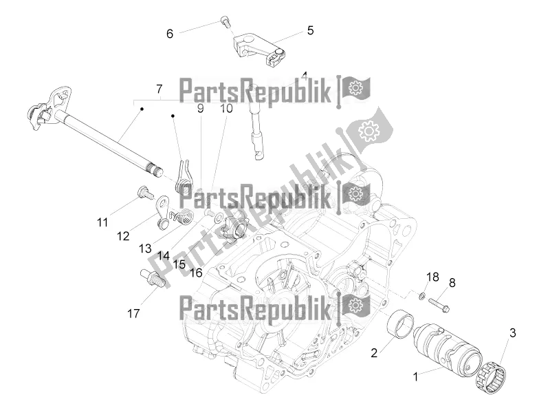 Toutes les pièces pour le Boîte De Vitesses / Sélecteur / Came De Changement De Vitesse du Aprilia Tuono 125 4T 2019