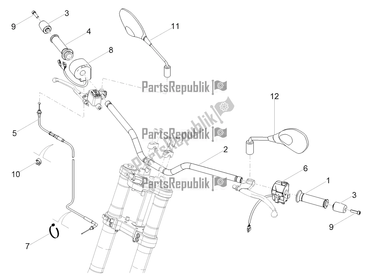 Tutte le parti per il Manubrio - Comandi del Aprilia Tuono 125 4T 2019