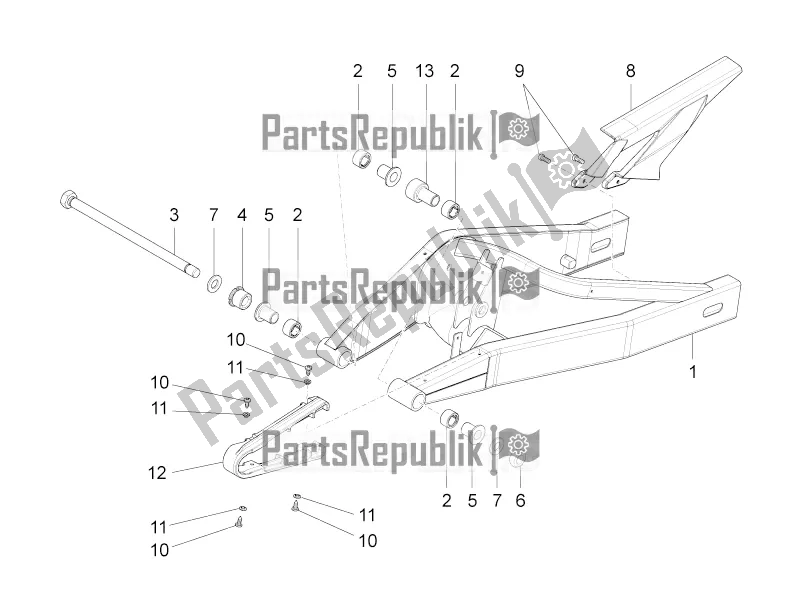 Toutes les pièces pour le Bras Oscillant du Aprilia Tuono 125 4T 2019