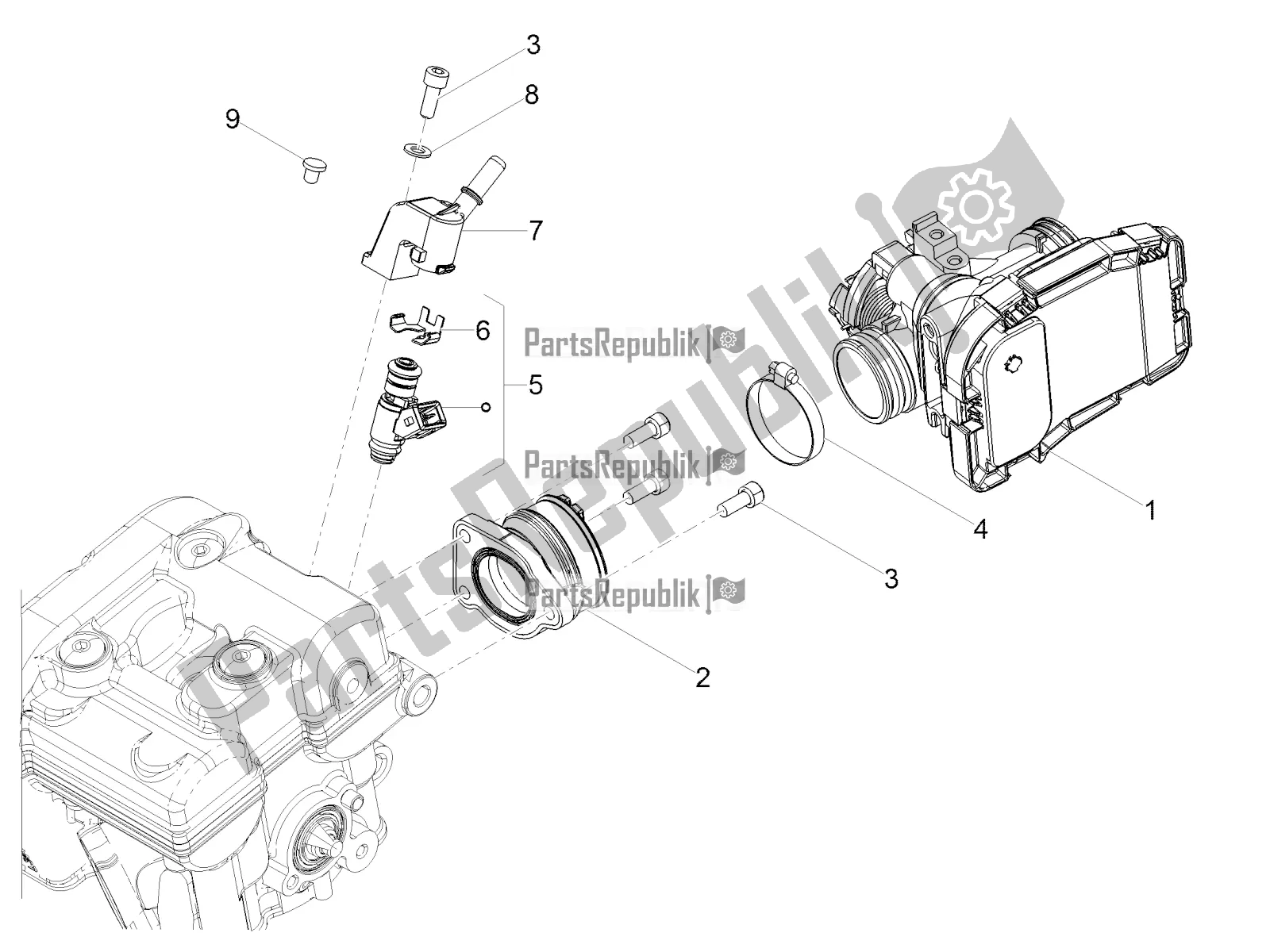 Toutes les pièces pour le Corps De Papillon du Aprilia Tuono 125 4T 2019