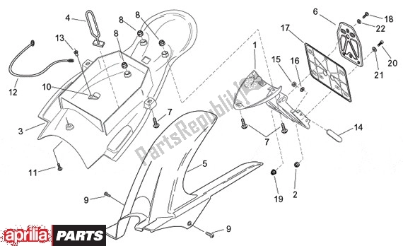 All parts for the Achterkant Opbouw Ii of the Aprilia Tuono 350 2003 - 2004