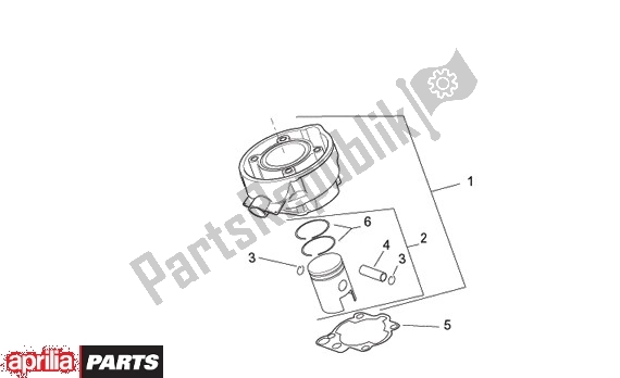 Todas as partes de Cilinder Zuigers do Aprilia Tuono 350 2003 - 2004