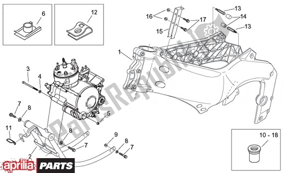 Todas as partes de Frame do Aprilia Tuono 350 2003 - 2004