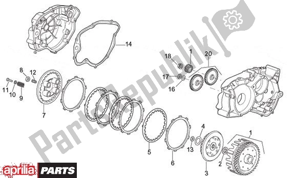 All parts for the Clutch of the Aprilia Tuono 350 2003 - 2004