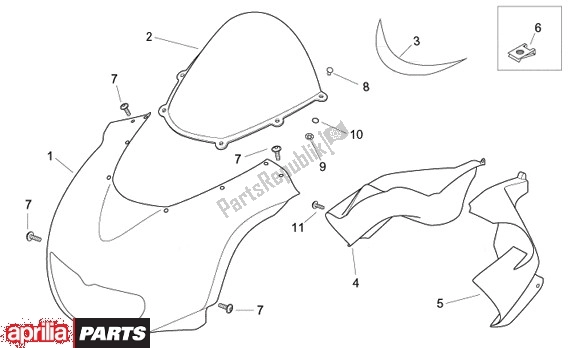 Todas as partes de Voorscherm do Aprilia Tuono 350 2003 - 2004