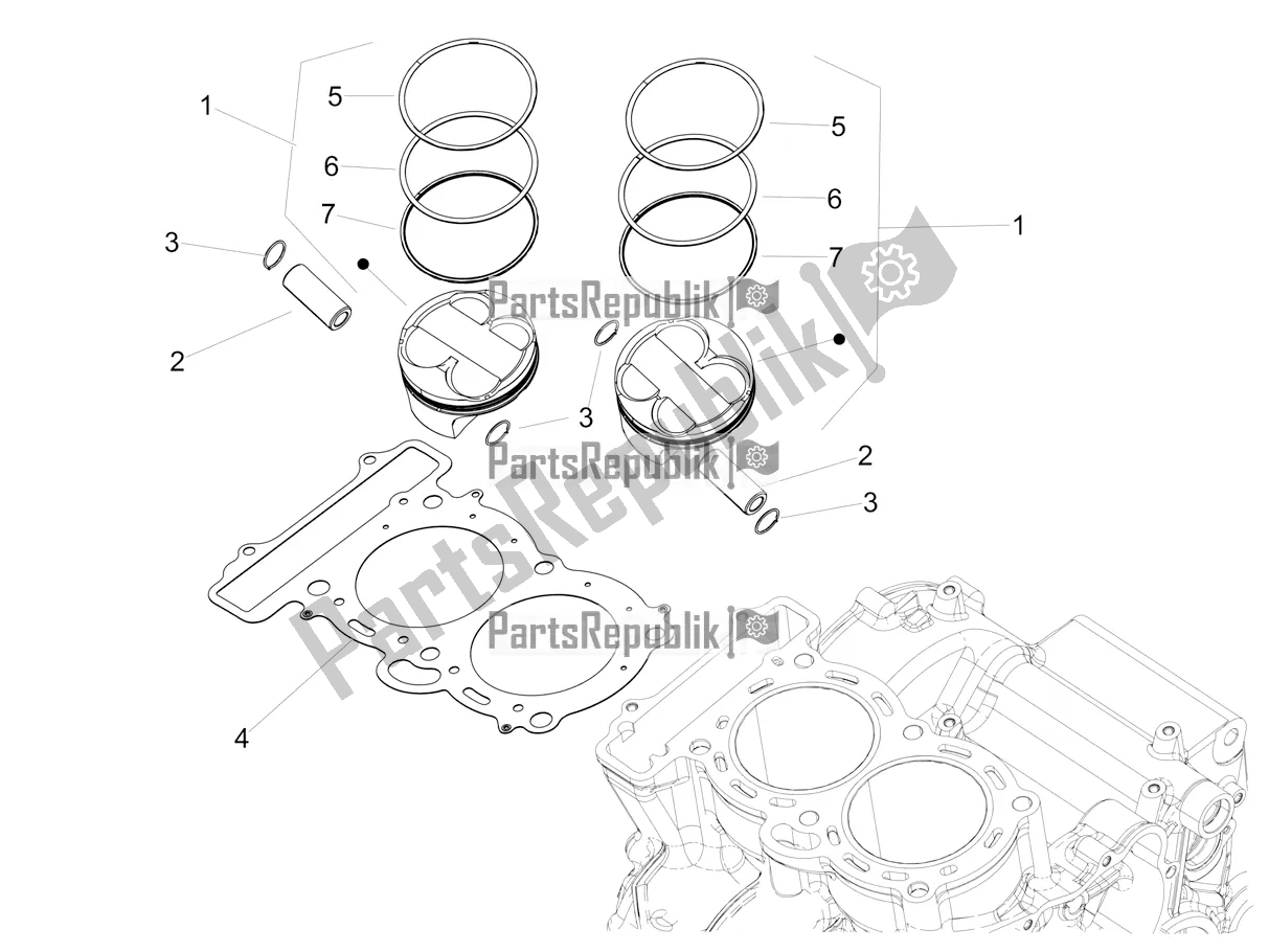 All parts for the Cylinder - Piston of the Aprilia Tuono 660 2021