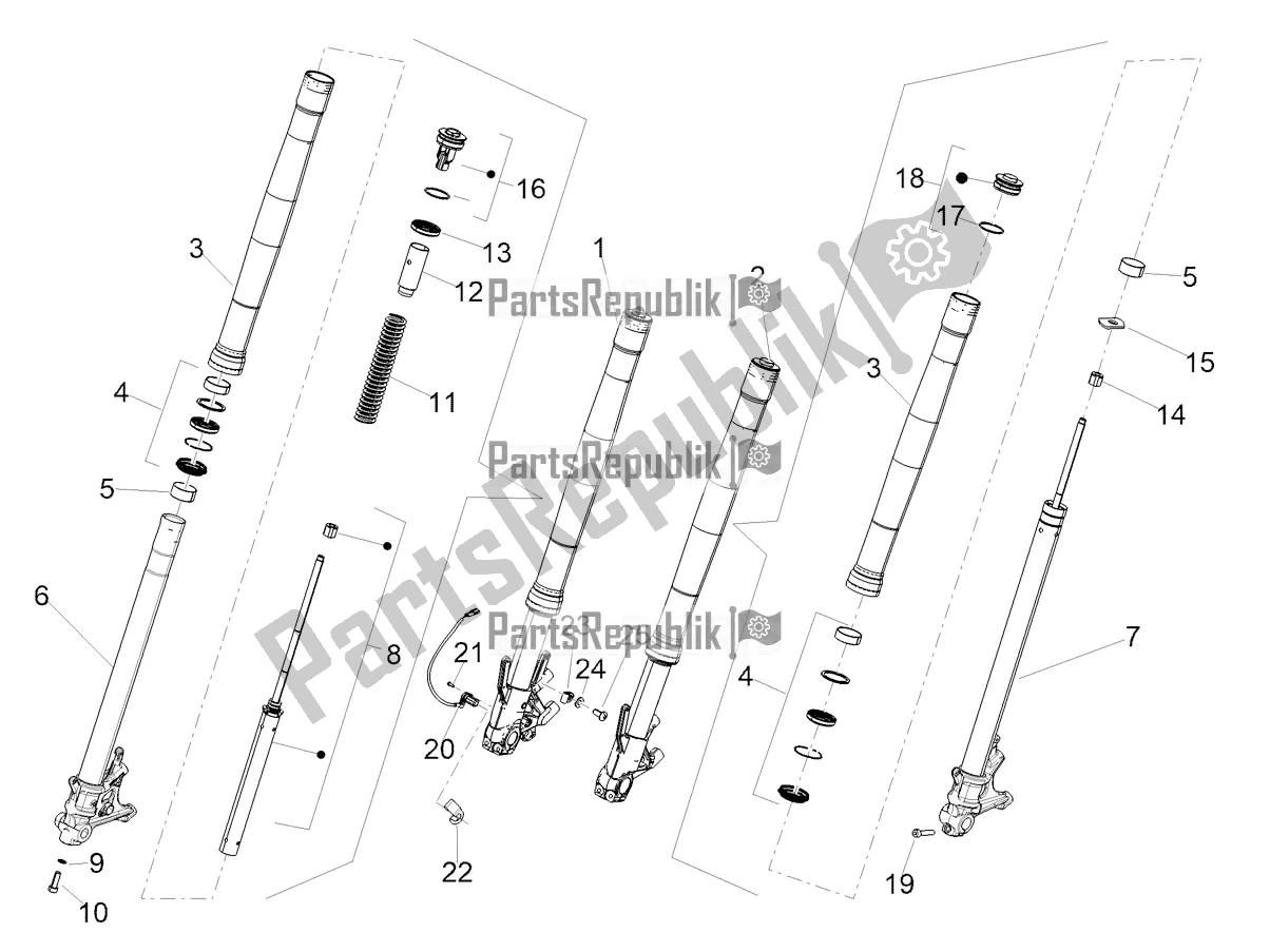 Alle Teile für das Vordergabel Kayaba des Aprilia Tuono 660 2021