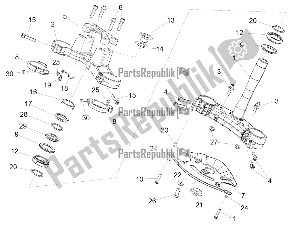 All parts for the Steering of the Aprilia Tuono 660 2021
