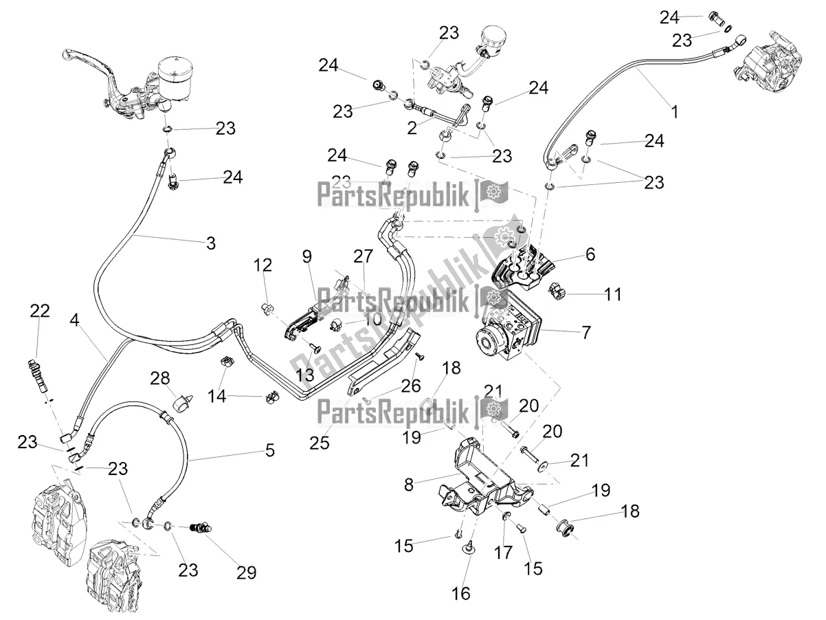 All parts for the Abs Brake System of the Aprilia Tuono 660 2022