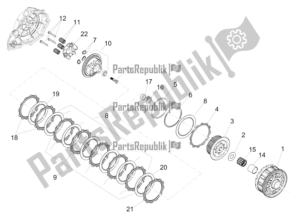 Alle onderdelen voor de Koppeling van de Aprilia Tuono 660 2022