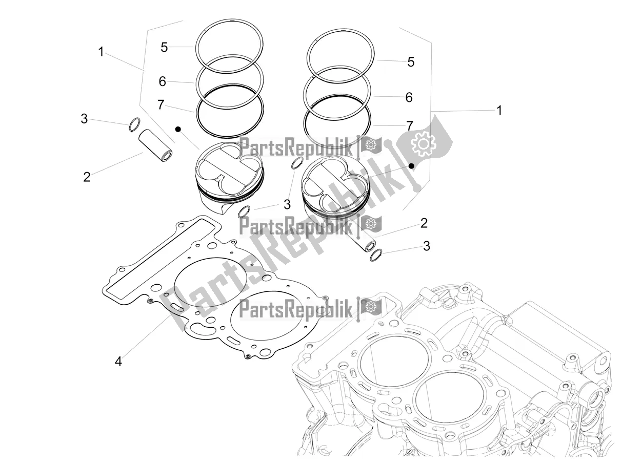 All parts for the Cylinder - Piston of the Aprilia Tuono 660 2022