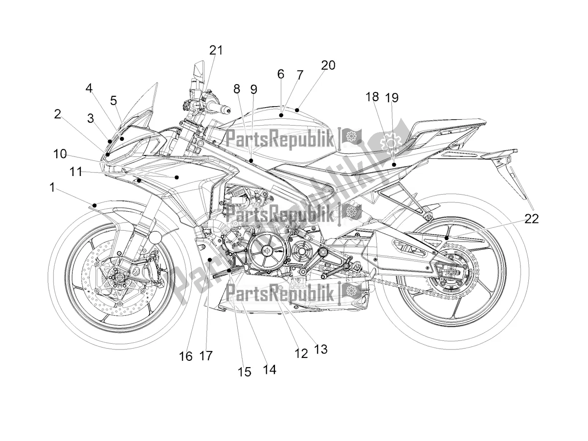 All parts for the Decal of the Aprilia Tuono 660 2022