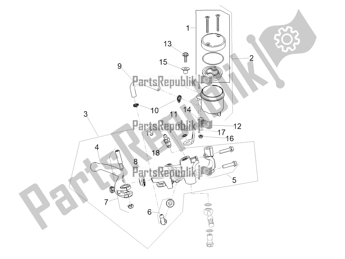 All parts for the Front Master Cilinder of the Aprilia Tuono 660 2022