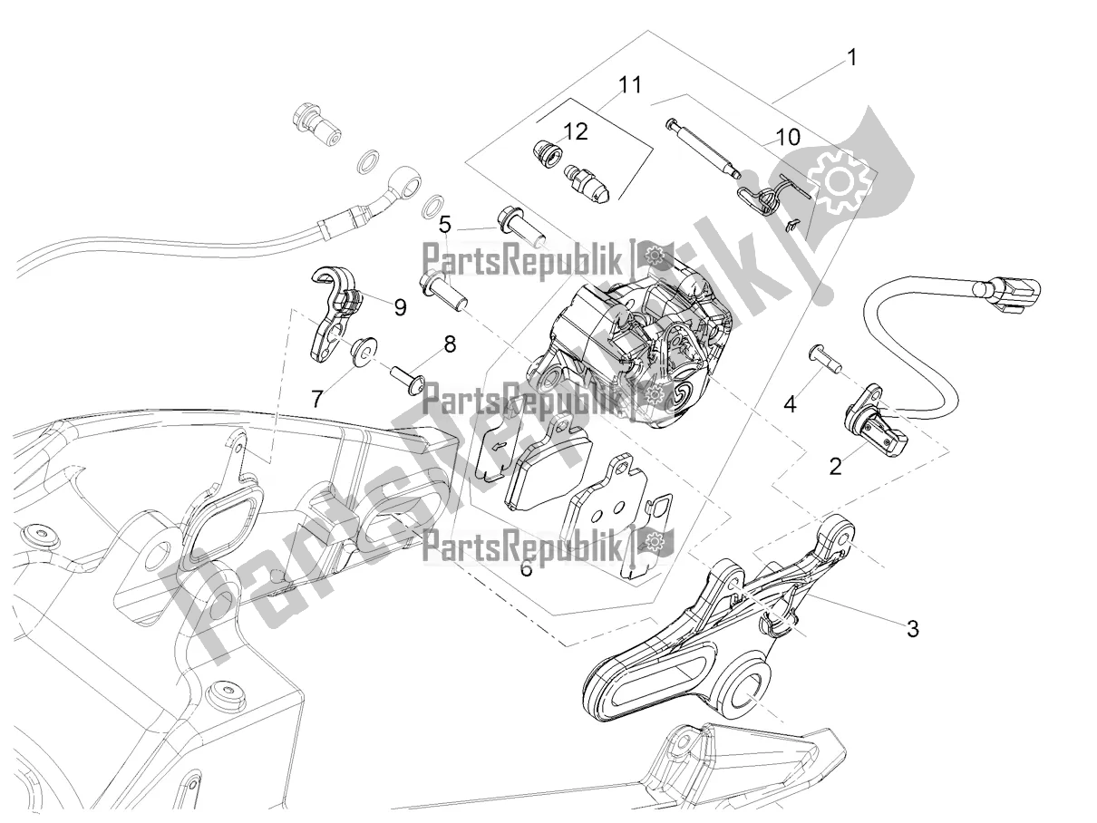 Tutte le parti per il Pinza Freno Posteriore del Aprilia Tuono 660 2022