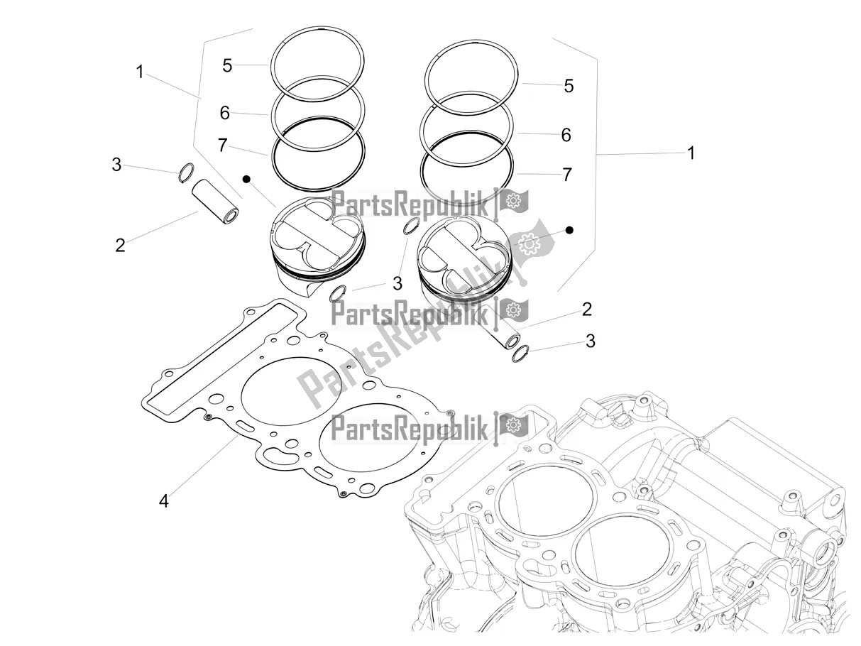 All parts for the Cylinder - Piston of the Aprilia Tuono 660 Apac 2021