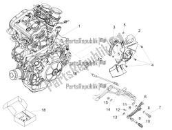 palanca parcial completa del motor